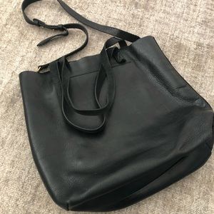 Madewell Black leather tote